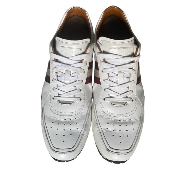 BALLY Men’s Ascar Classic White Leather Low Top Sneakers Size 11US - Picture 2 of 9